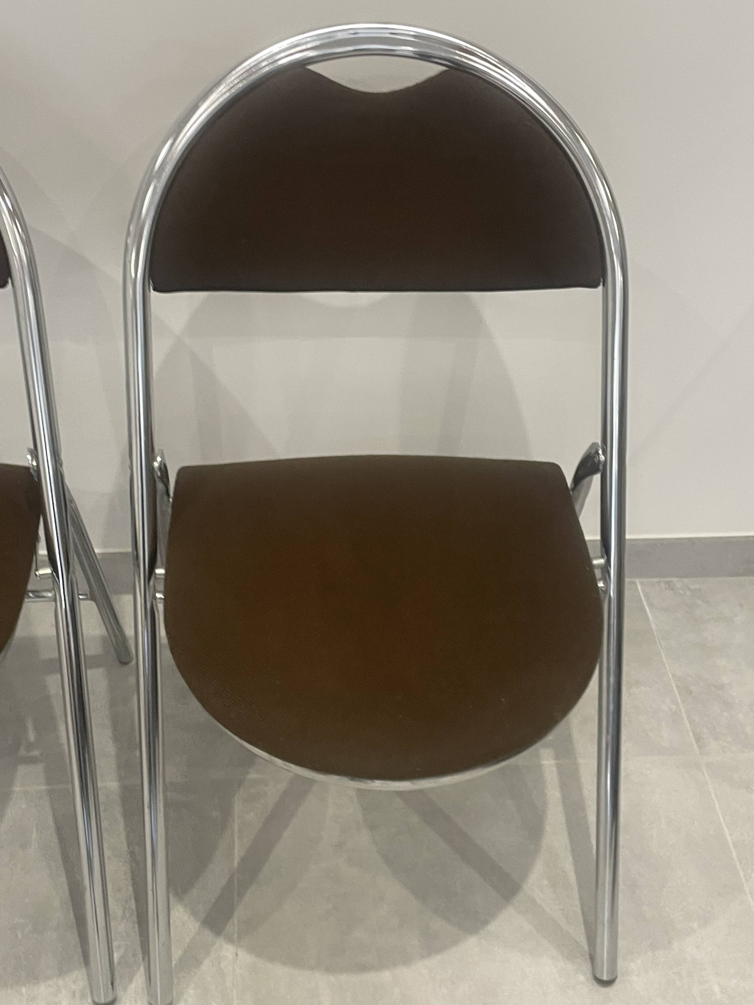 Set of 4 folding chairs in Trigano Hestia fabric