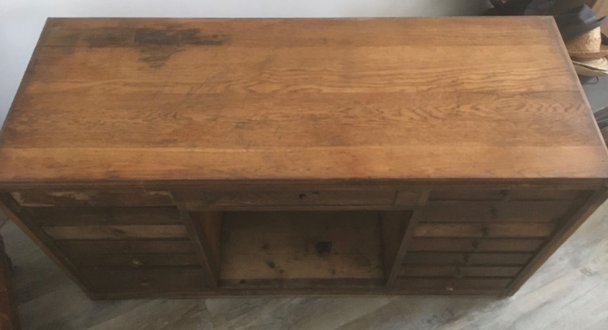 Wooden workshop counter