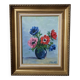 Acrylic painting on canvas, still life, anemones, bohemian countryside