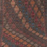 Vintage Turkish rug from Oushak, hand-woven 67x427 cm