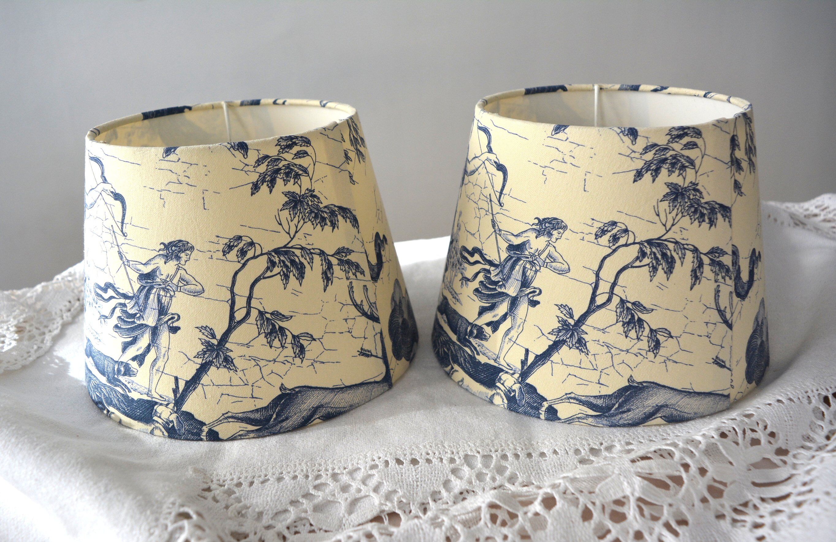 Lot de 2 abat-jour toile jouy