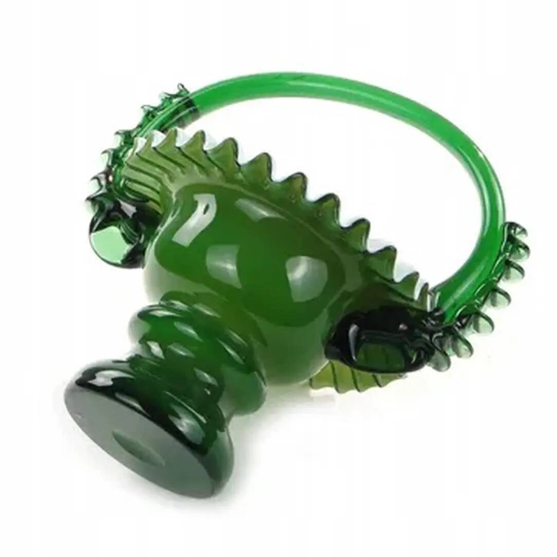Ruffled vase, mid-century modern, glass, design by L. Fiedorowicz, Poland, 1970s