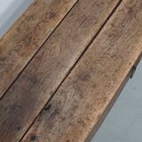 Table basse rustique en châtaignier de style ferme espagnole du XVIIIe siècle