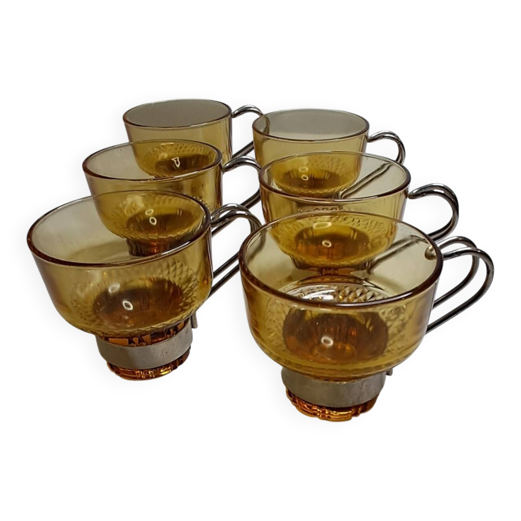 Amber glass espresso cups from the 1960s-70s. Italy