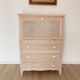 Antique donkey back secretary, white patina with a ceruse effect