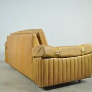 Danish vintage leather 2-seater sofa by svend skipper, 1970s