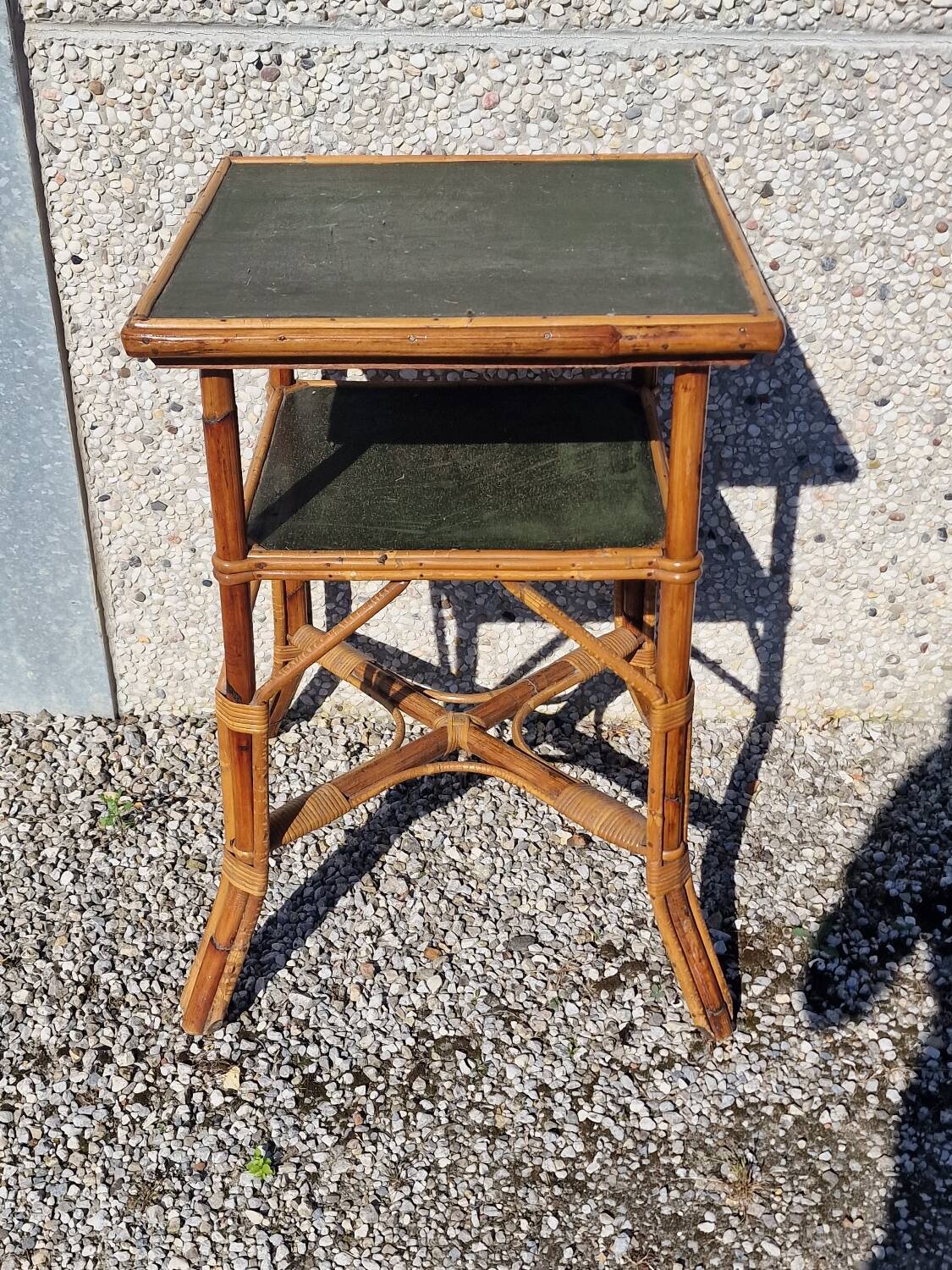 Vintage rattan side table