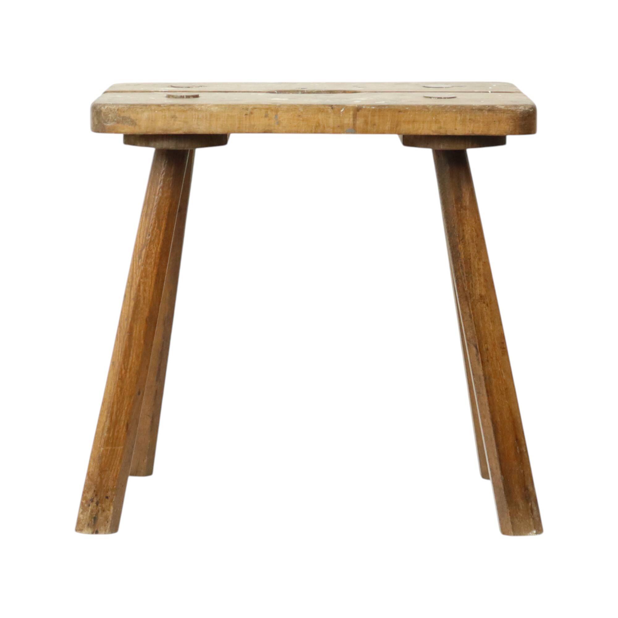 Characterful Milk Stool Solid Wood Stool Rustic