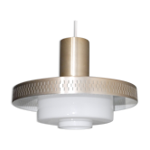 Suspension scandinave metal cuivré et opaline