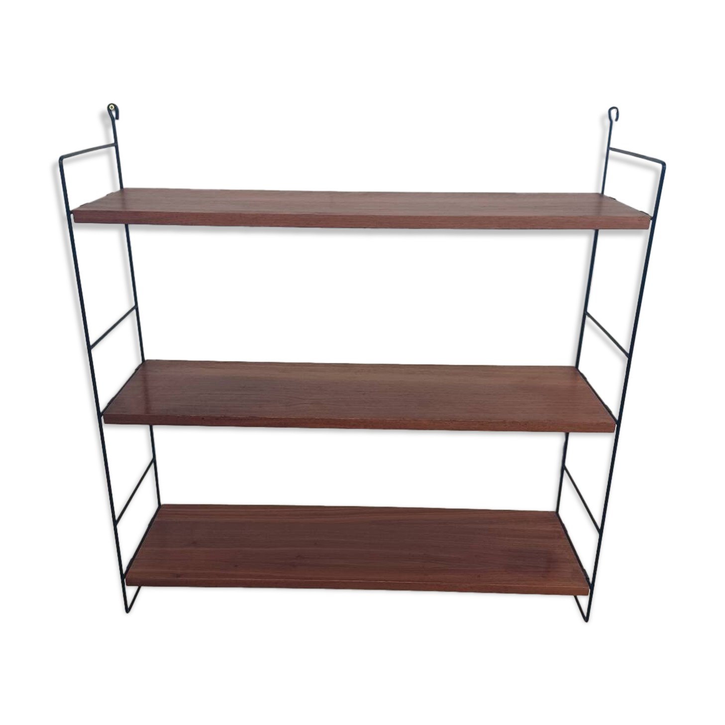 Étagère murale années 60,String,noyer