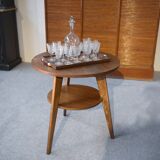 1960s oak pedestal table