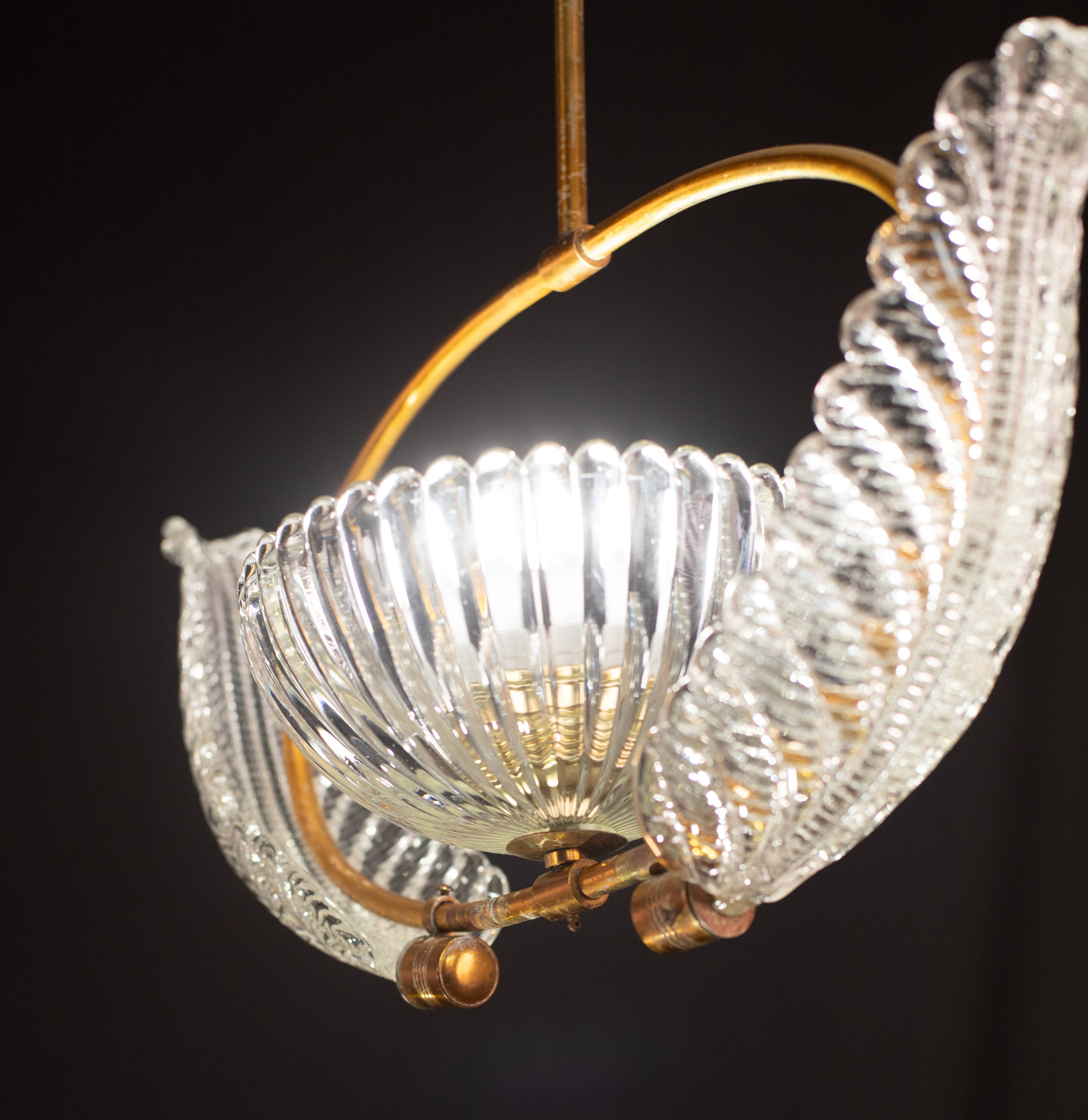Antique Barovier e Toso Pendant Light, 1940