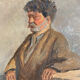 Old painting, portrait of a peasant, signed Étienne Chabrier, dated 1953
