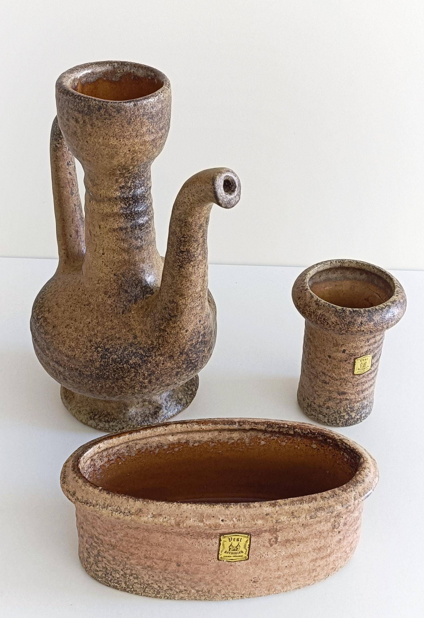 Wabi-Sabi Ceramics Set by Marius Van Woerden, Vest Keramiek, 1960s