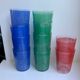 Set of 8 colored water glasses 70s