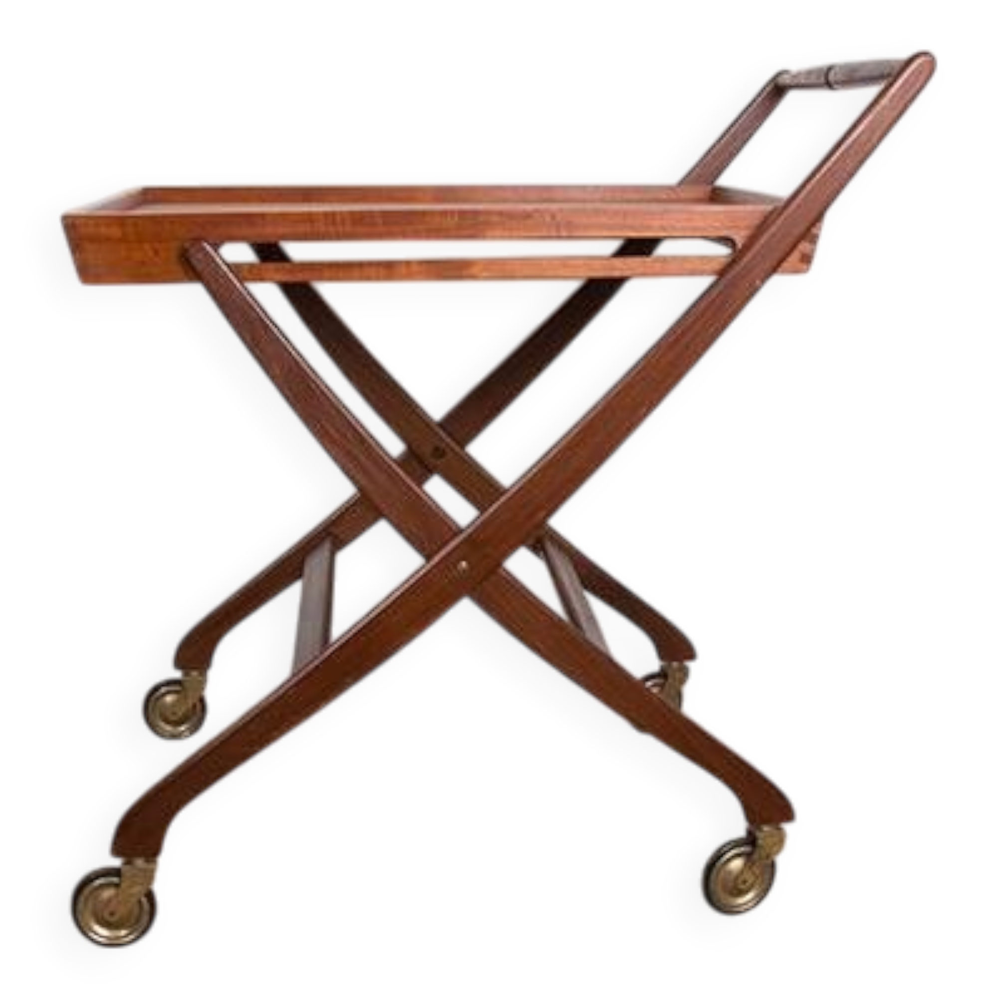 Danish folding teak rolling table, Svend Aage Madsen/Illums Bolhigus.