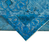 Hand-Knotted Bohemian Turkish 1970s 152 cm x 263 cm Blue Carpet