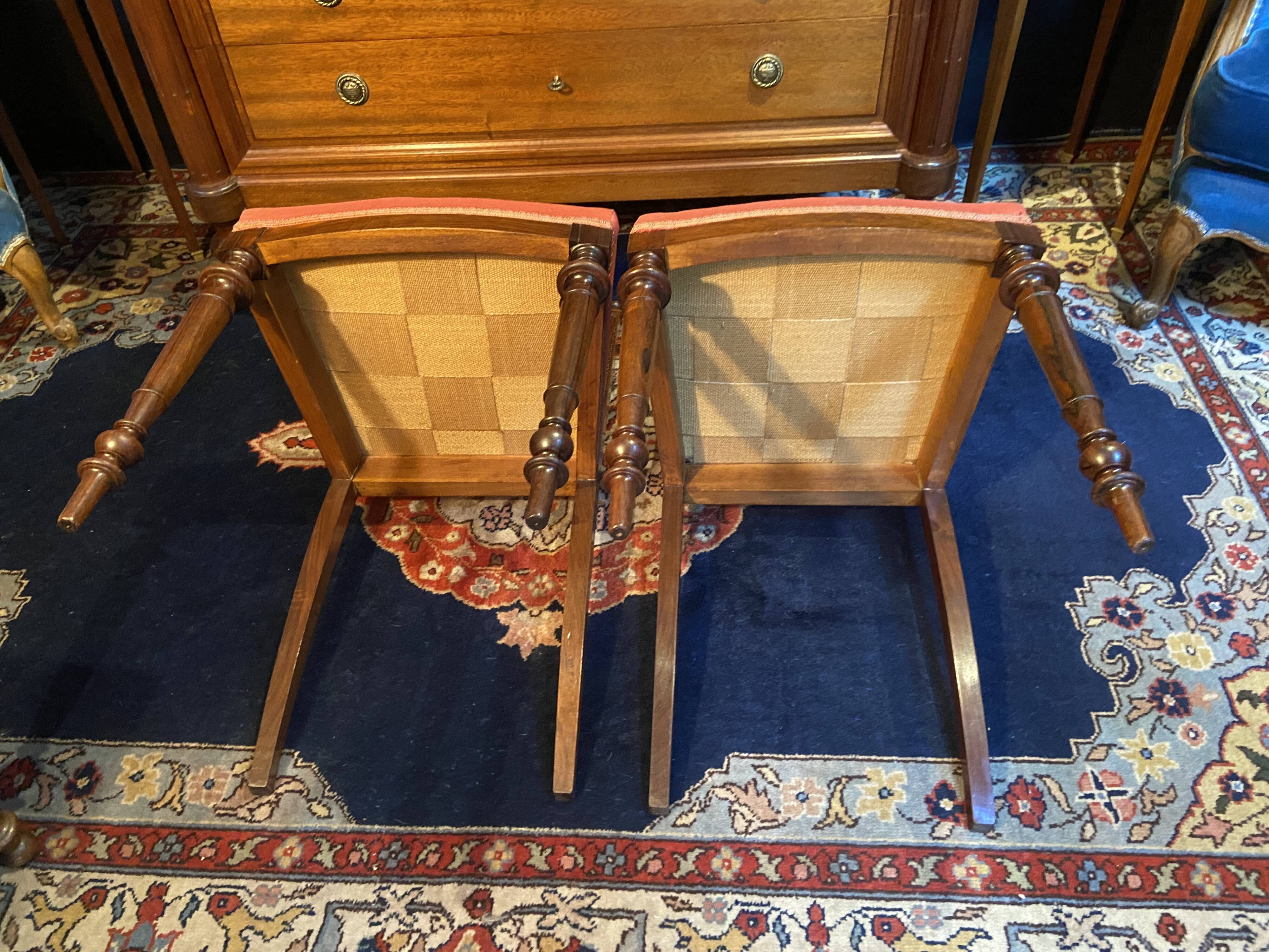 Pair of rosewood chairs from the 19th century, Napoleon III style.