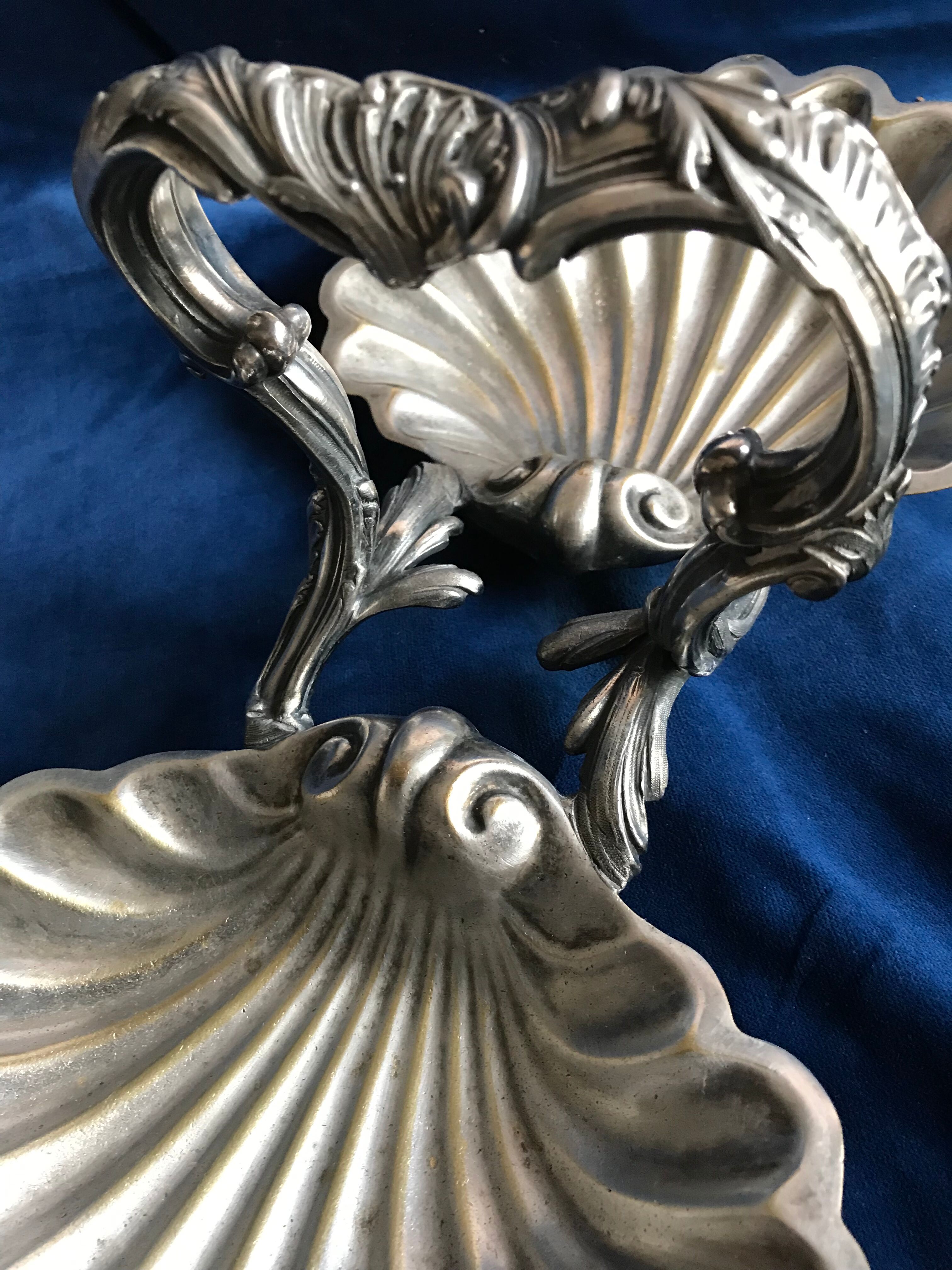 Old beggar in silver bronze