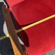 Vintage Armchair 50s/60s Scandinavian Style - Red Velvet and Compass