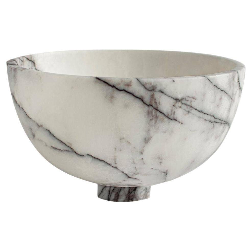 White/lilac marble fruit bowl