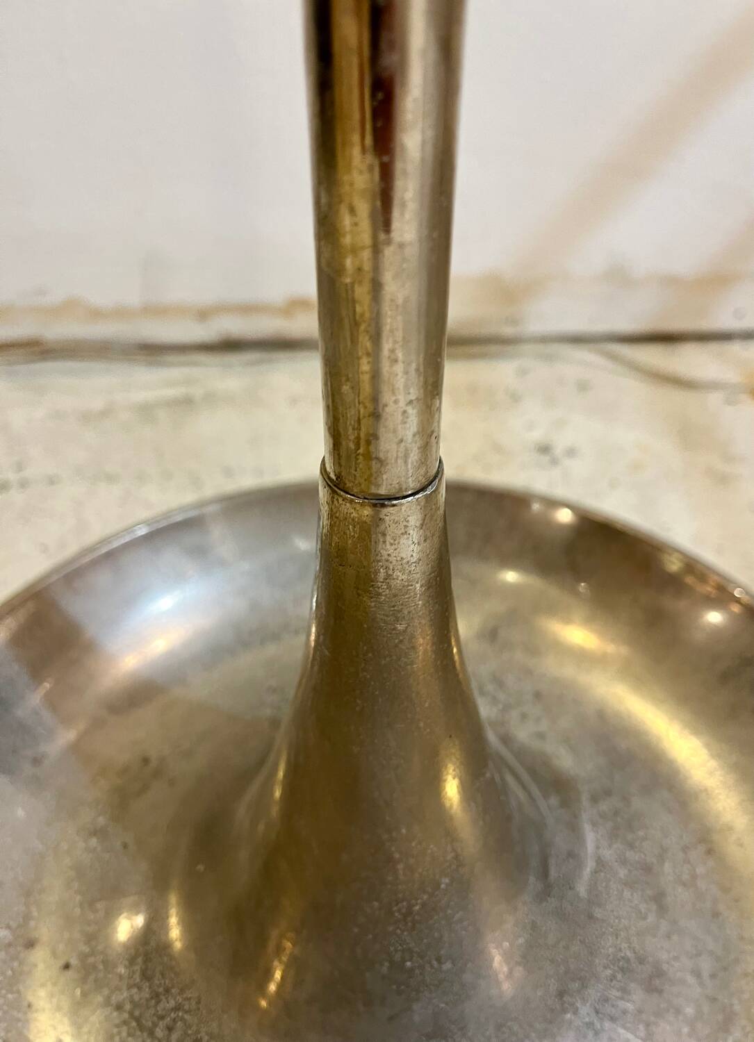 Modernist umbrella stand in chrome tube