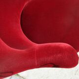 Pair of red velvet toad chairs