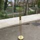 Vintage Italian design gold halogen floor lamp with double spotlight dome.