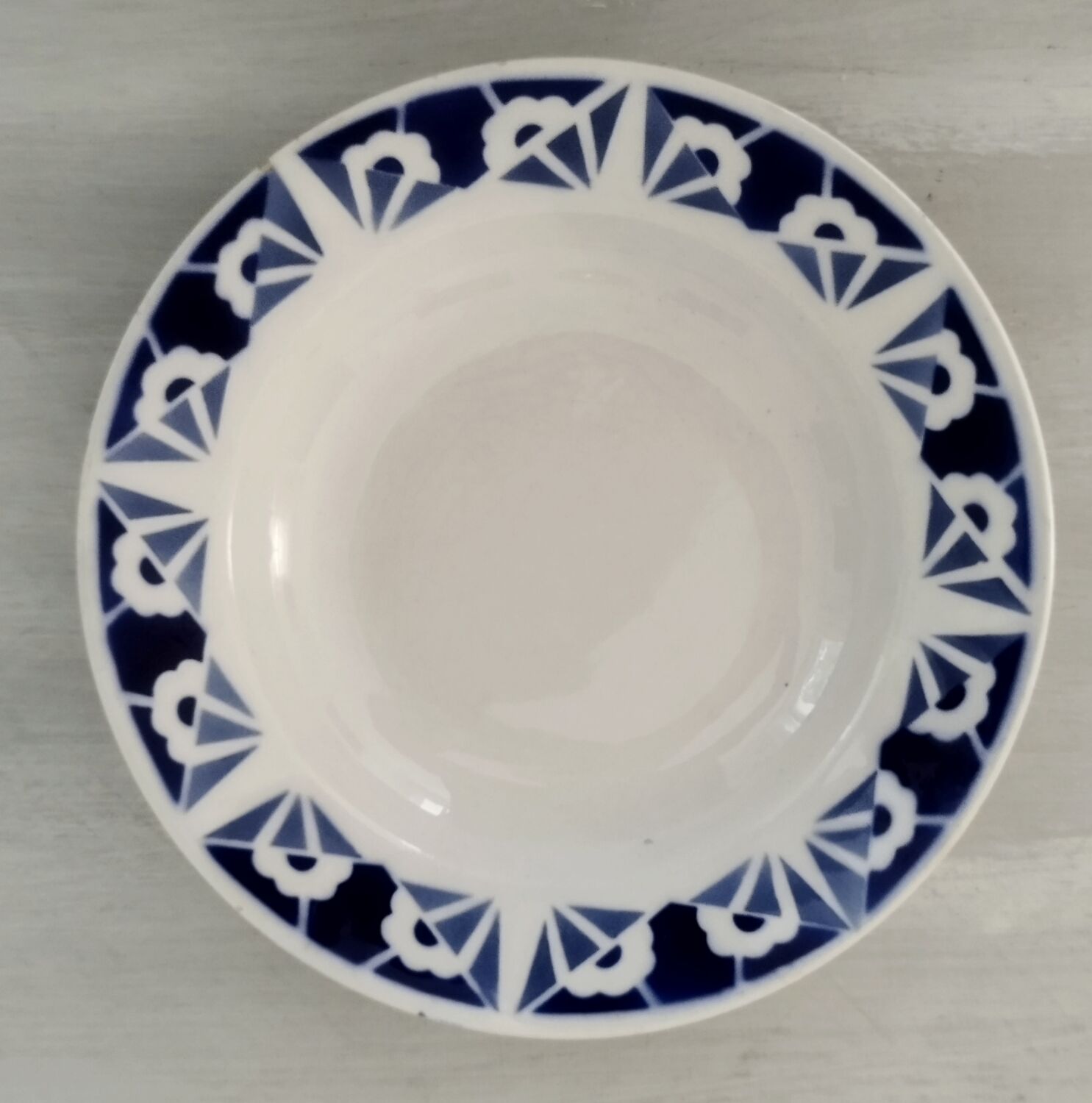 Deep plates opaque porcelain gien flanders model vintage art deco style decor