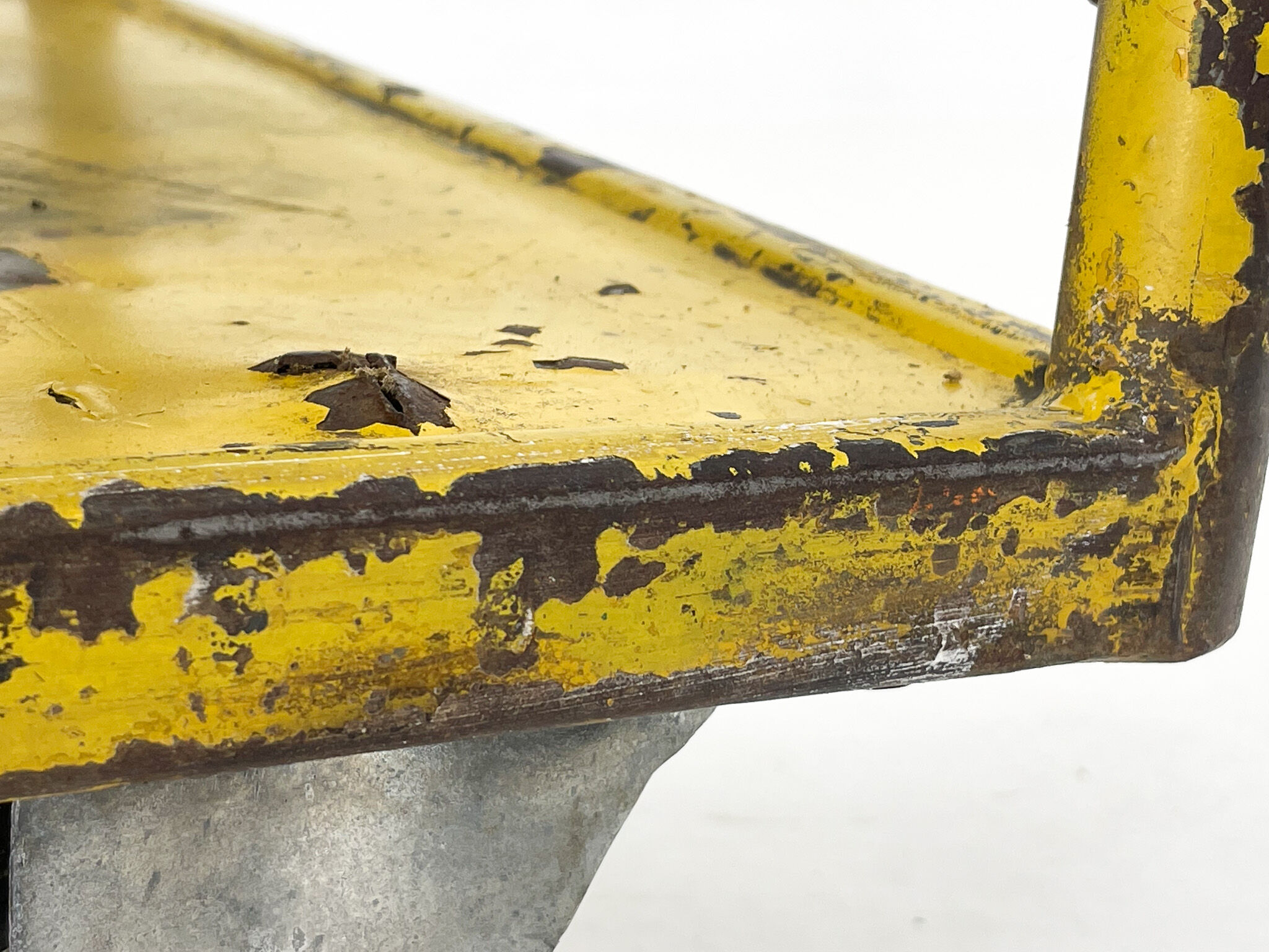 Vintage industrial coffee or side table on wheels