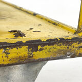 Vintage industrial coffee or side table on wheels