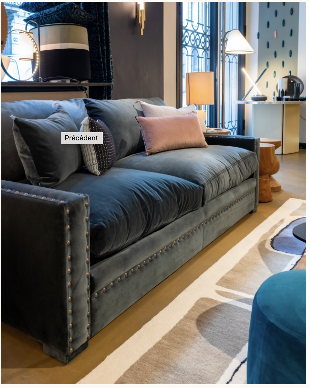Victor Caravan sofa convertible into dark gray velvet