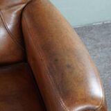 Set of a sheep leather design sofa and armchair