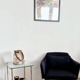 Glass and brass side table 70s