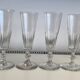 6 flûtes à champagne en verre soufflé, modèle ancien Caton de Saint Louis