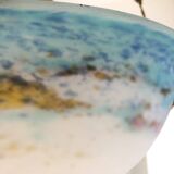 Suspension/Muller Glass Paste/Turquoise Blue & Bronze Frame/Art Nouveau