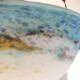 Suspension/Muller Glass Paste/Turquoise Blue & Bronze Frame/Art Nouveau