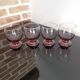 4 Art Deco red wine glasses in purple glass from the 70s