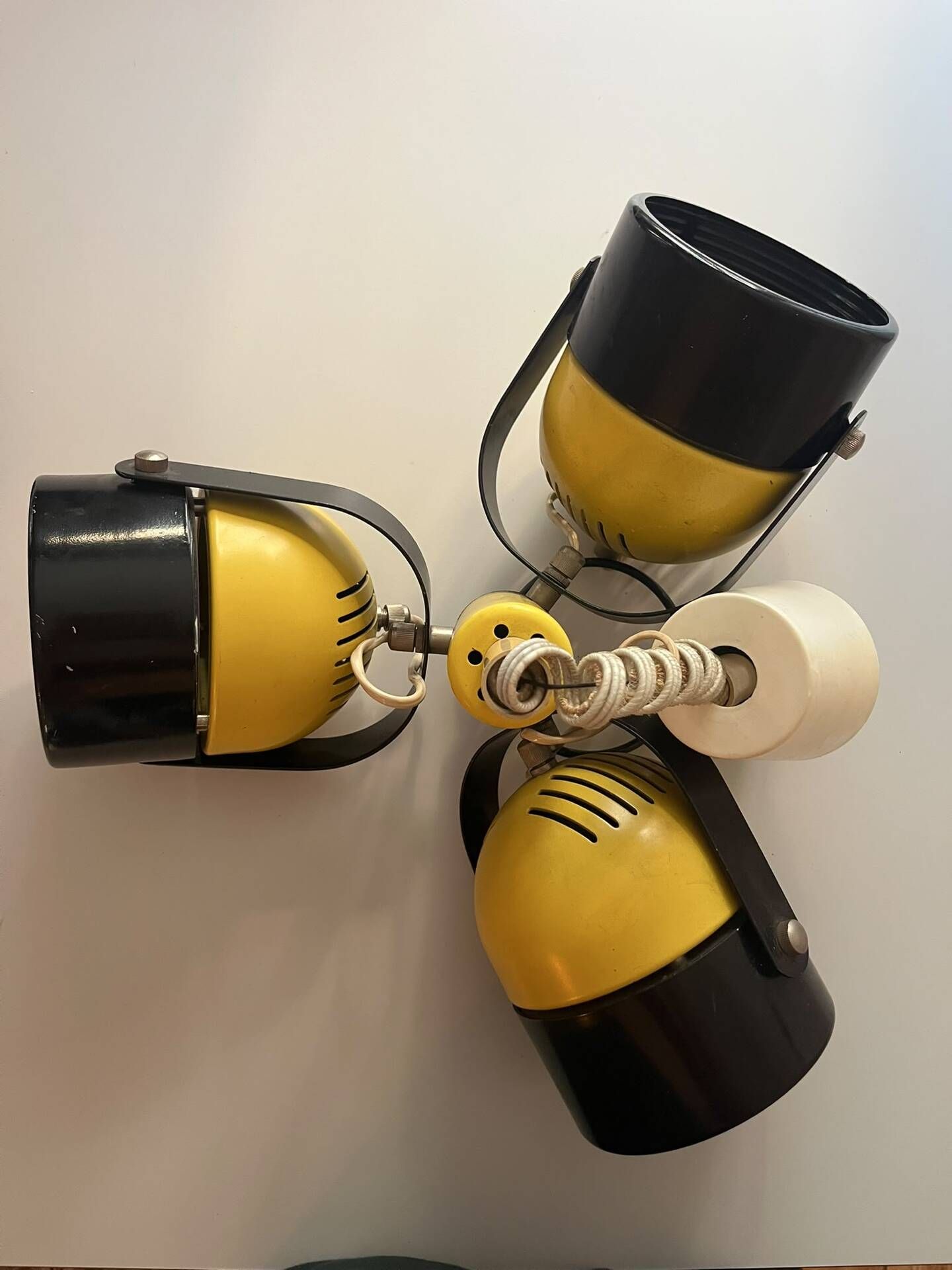 Vintage space age lamp metal 3 eyeball globes