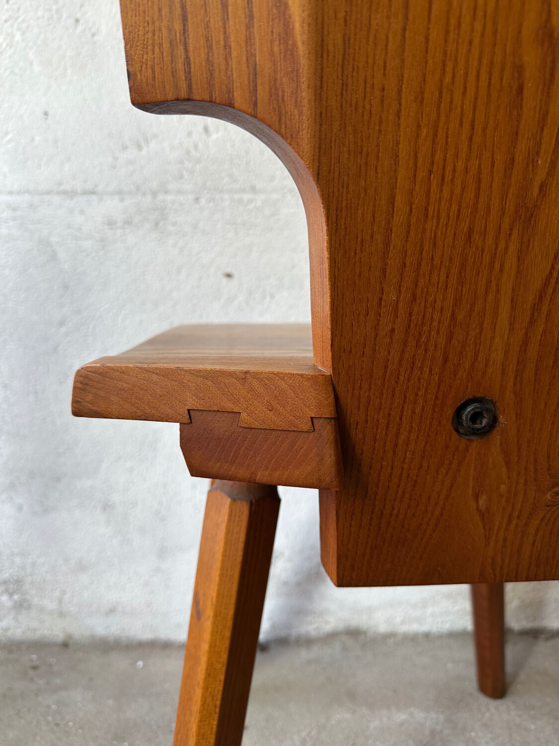 4 S28 elm chairs by Pierre Chapo, 1970