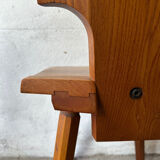 4 S28 elm chairs by Pierre Chapo, 1970