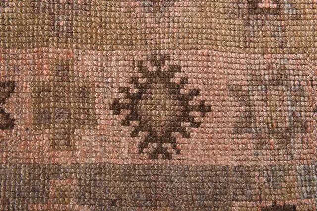 Vintage Turkish Hand-Knotted Wool Cotton Brown Runner 94x203