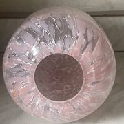Marbled pink blown glass art vase, La Rochère