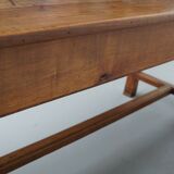 Antique elm 19th century french rustic farmhouse dining table