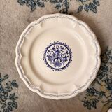 Old Dish Basket Vegetable Dish Earthenware Gien Rouen Renaissance Blue Model