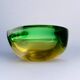 Green and yellow Sommerso empty pocket by Seguso, Murano glass, Italy, 1970