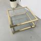 Table basse lucite, laiton et verre années 70
