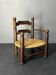Brutalist French low rush oak side armchair by Charles Dudouyt ca 1940s