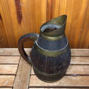 Ancien Pichet Bois + Cerclage Laiton Vintage