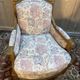 Pair of armchairs / bergères and footstool in Louis XVI style